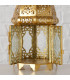 Gold metal lantern 10x10x21cm