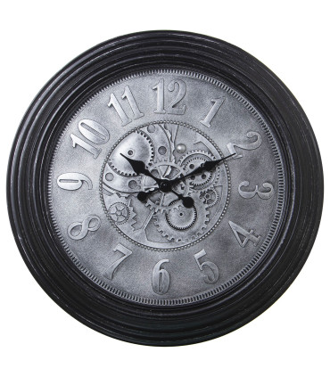 Horloge murale ronde noire 58x58x6cm