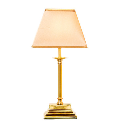 Table Lamp grey Metal and beige lampdshade