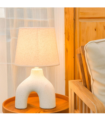 Lampe à poser design en céramique blanche 22x22x38.5cm