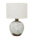 Lampe à poser en céramique grise et abat-jour beige antique 30x30x46.5cm
