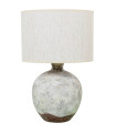 Table Lamp grey ceramic and beige lampdshade 30x30x46.5cm