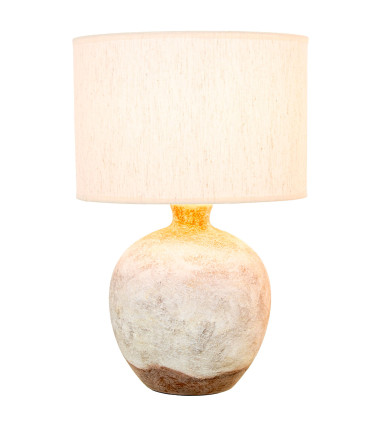 Lampe à poser en céramique grise et abat-jour beige antique 30x30x46.5cm