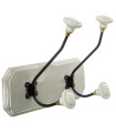 Wall Coat Rack Wood, Metal and Ceramic 28x2x10cm