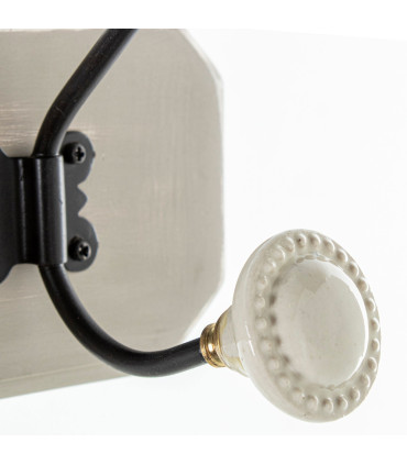 Wall Coat Rack Wood, Metal and Ceramic 48x2x10cm