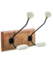 Wall Coat Rack Wood, Metal and Ceramic 28x2x10cm