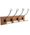 Wall Coat Rack Wood, Metal and Ceramic 48x2x10cm