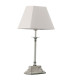 Table Lamp silver Metal and white lampdshade 22x14x48cm