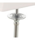 Lampe à poser classique métal argenté et abat-jour blanc 22x14x48cm
