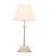 Lampe à poser classique métal argenté et abat-jour blanc 22x14x48cm
