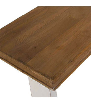 Console classique blanc et bois 121x31x79cm