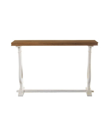 Console classique blanc et bois 121x31x79cm