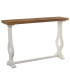Console classique blanc et bois 121x31x79cm
