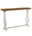 Console classique blanc et bois 121x31x79cm
