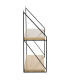 Wall Shelf Black Metal and Wood 3 Shelves 42x15x66cm