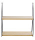 Wall Shelf Black Metal and Wood 3 Shelves 42x15x66cm