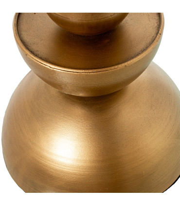Table d'appoint en métal doré et plateau bois 46x46x49cm