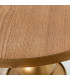 Table d'appoint en métal doré et plateau bois 46x46x49cm