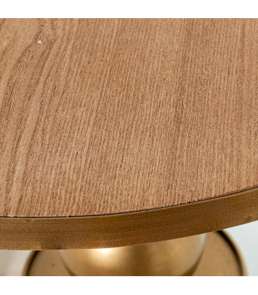 Side Table Golden Metal and wood 46x46x49cm