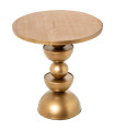 Table d'appoint en métal doré et plateau bois 46x46x49cm