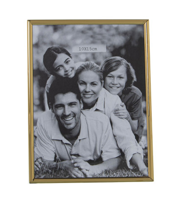 Cadre photo classique mural ou à poser rectangulaire métal doré 10x15cm