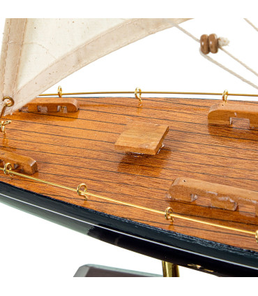 Bateau à voiles décoratif bois 60x12x80cm