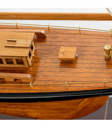 Bateau à voiles décoratif bois 60x12x80cm