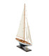 Bateau à voiles décoratif bleu et blanc 60x12x80cm