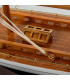 Bateau à voiles décoratif bleu et blanc 60x12x80cm