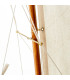 Bateau à voiles décoratif bleu et blanc 60x12x80cm