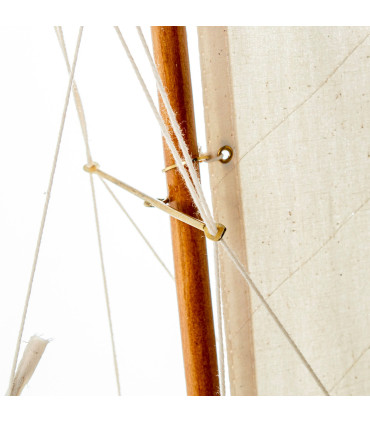 Bateau à voiles décoratif bleu et blanc 60x12x80cm