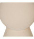 Table d'appoint design blanche et plateau bois 41x41x64cm