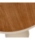 Table d'appoint design blanche et plateau bois 41x41x64cm
