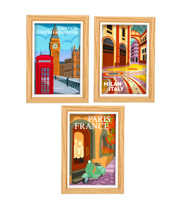 Photo Frame plastic Wood and gold15x10cm