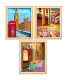 Set of 3 Photo Frame Wood and white 20x25cm
