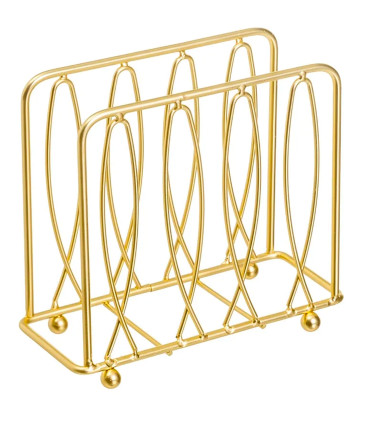 Porte serviettes métal doré 15x6,5x13cm