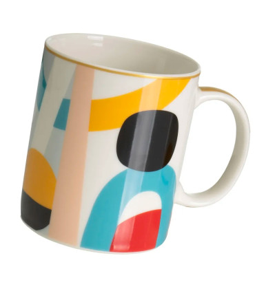 Set de 3 mugs en céramique design abstrait 340ml