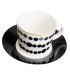 Set de 6 tasses en céramique noire et blanche 100ml