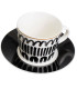 Set de 6 tasses en céramique noire et blanche 100ml