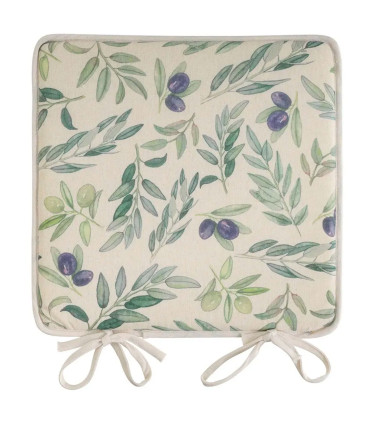 Chair Cushion leaves beige and green