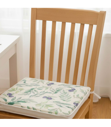 Chair Cushion leaves beige and green