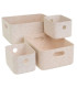 Set de 3 paniers de rangement multiusage en feutre beige 36x27x16cm