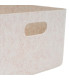Set de 3 paniers de rangement multiusage en feutre beige 36x27x16cm