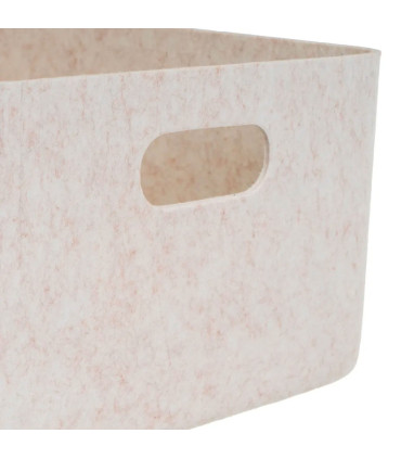 Set de 3 paniers de rangement multiusage en feutre beige 36x27x16cm