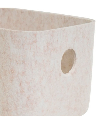 Set de 3 paniers de rangement multiusage en feutre beige 36x27x16cm
