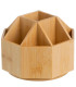 Rotative bathroom bamboo make up organizer 17x17x12cm