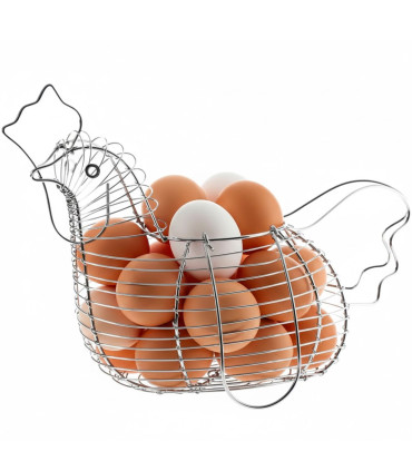 Eggs organizer chrome metal 35x17x28cm