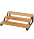 Étagère pour pots à épices métal noir et bambou 32x24x9.5cm