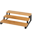 Kitchen shelf for Spice Jars bamboo and metal 32x24x9.5cm
