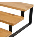 Étagère pour pots à épices métal noir et bambou 32x24x9.5cm